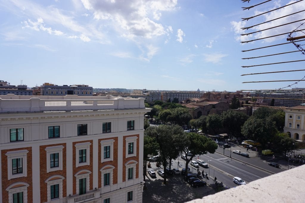 The view from my balcony at Hotel Royal Santina in Rome.