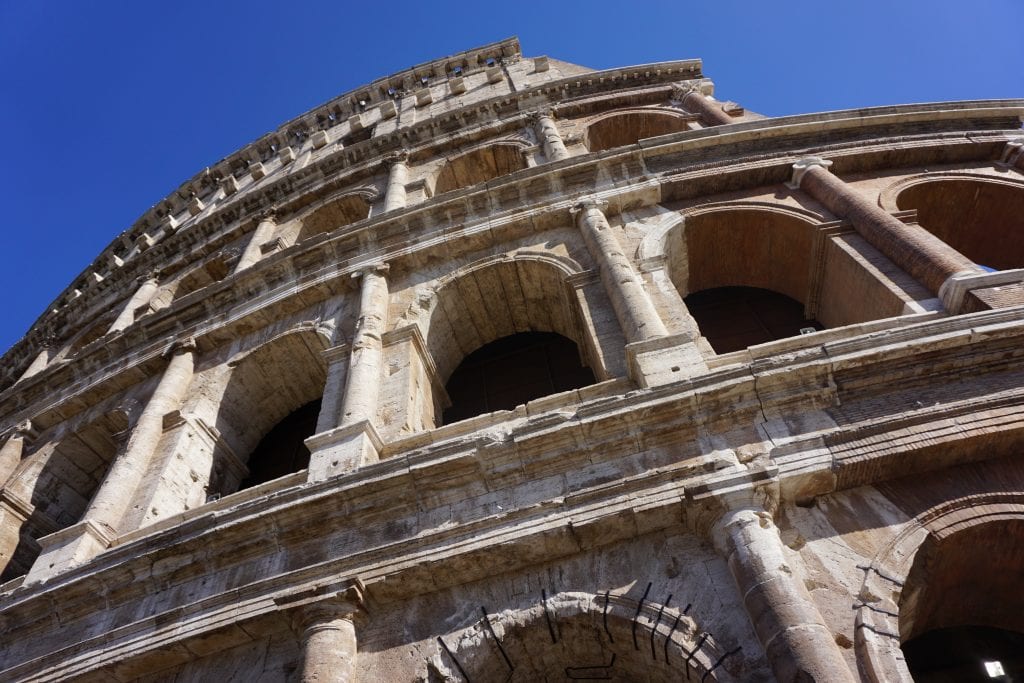 Gorgeous photo of the side of the Colosseum in Rome