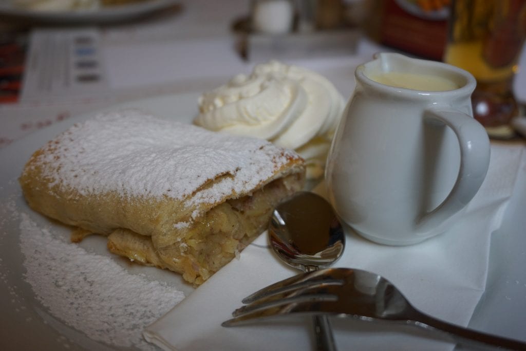 Louvre's Apple Strudel in Prague. Part of the Eating Prague Food Tour by Global Munchkins