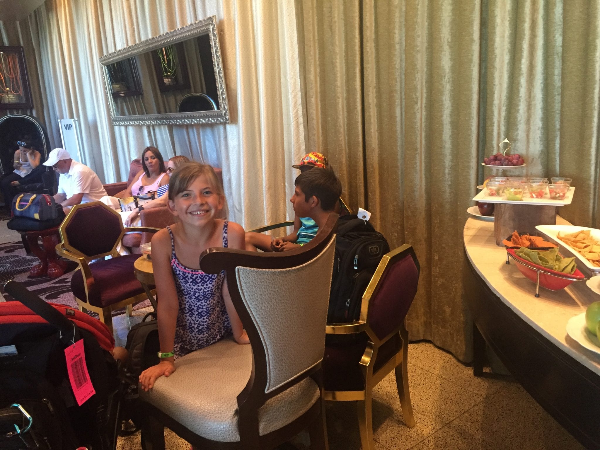 Inside the VIP lounge for guests arriving at the Hard Rock Cancun