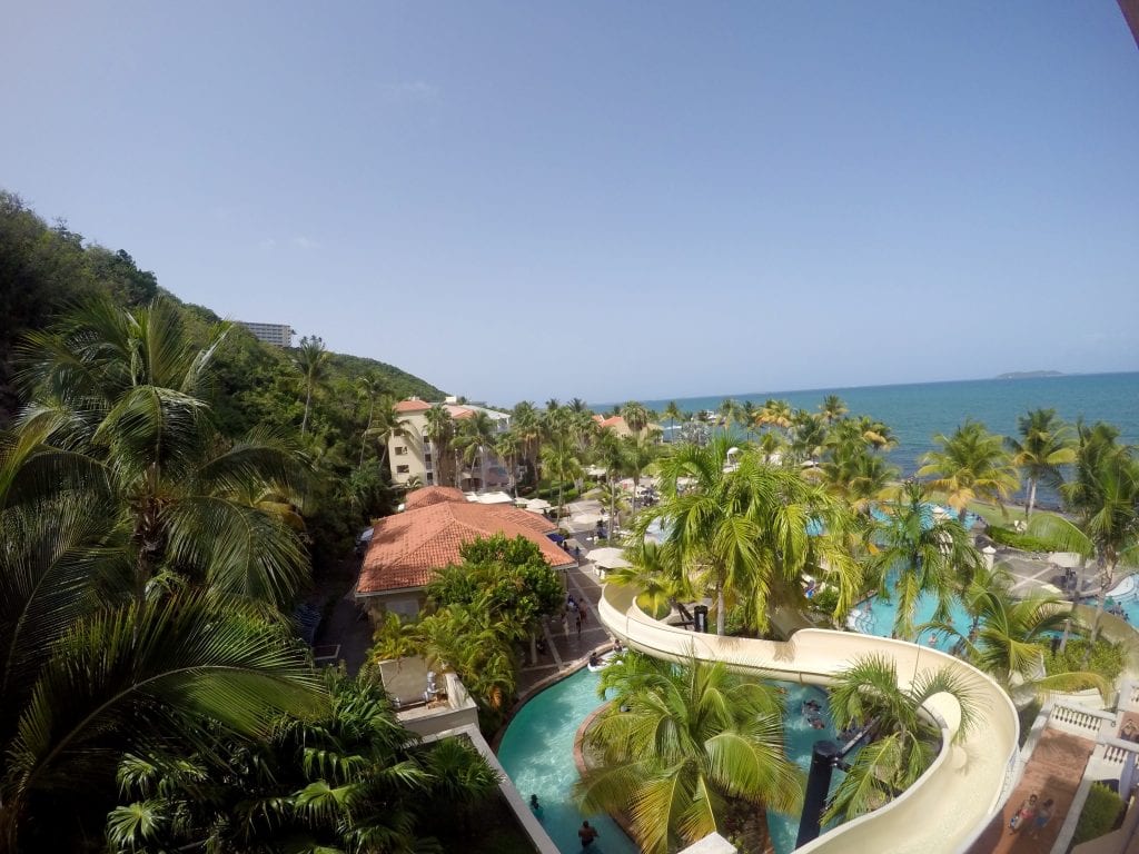 View from the top of the water slide at Coqui Water Park in Puerto Rico