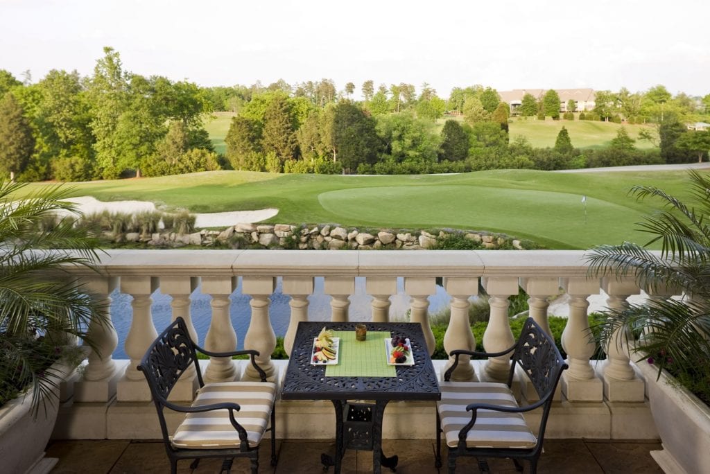 Al Fresco dining on the veranda at the Ballantyne Hotel in North Carolina