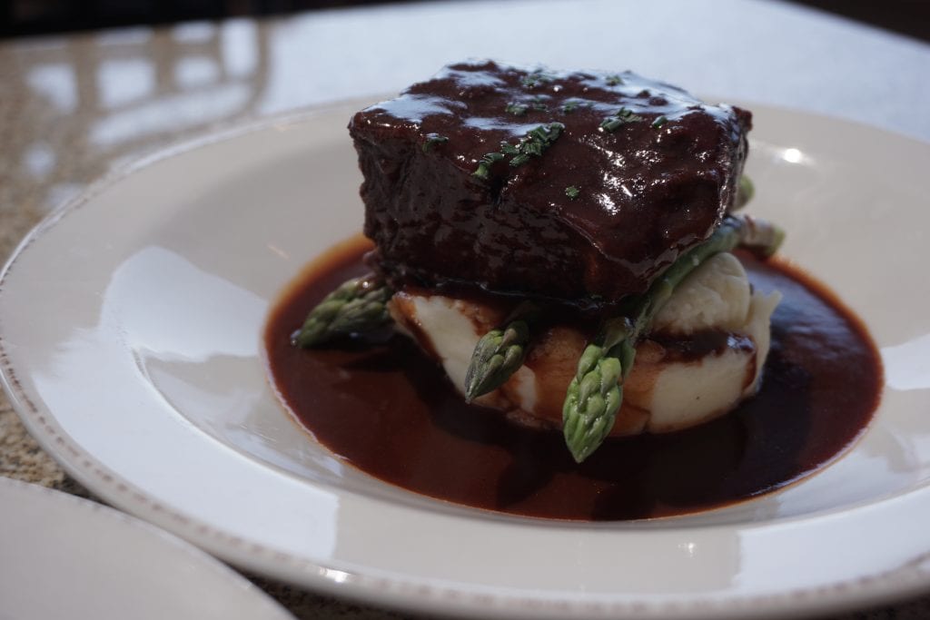 Beef Shortrib from the Restaurant at Avensole Winery complete with Koi filled pond. One of the newest Temecula Wineries | Global Munchkins