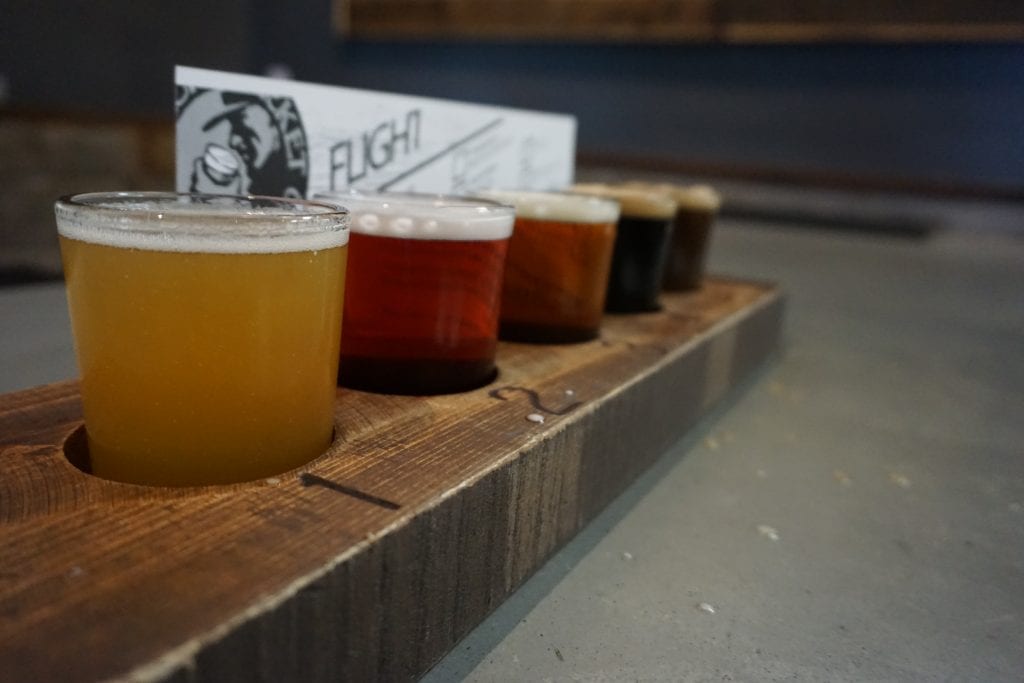 Tasty beer flight from Black Market Brewing Co. located in Temecula CA | Global Munchkins