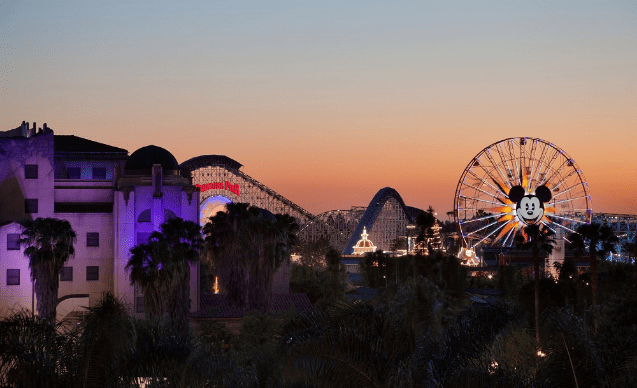 The FIFTH is a rooftop bar in Anaheim with excellent views of the park and Disneyland Fireworks