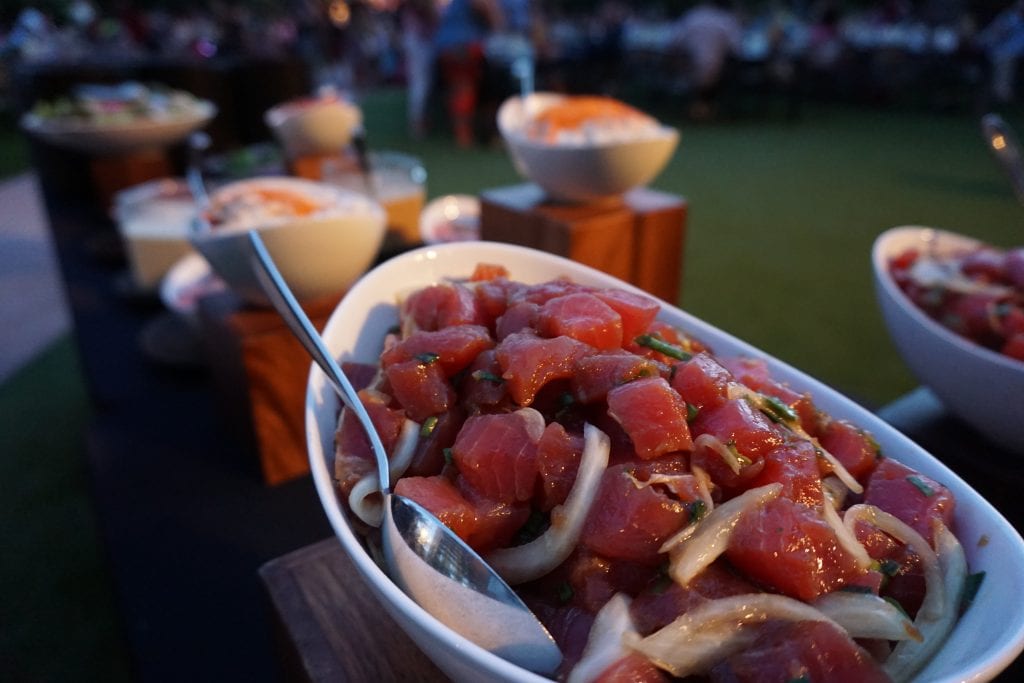 Island buffet at ka wa'a luau