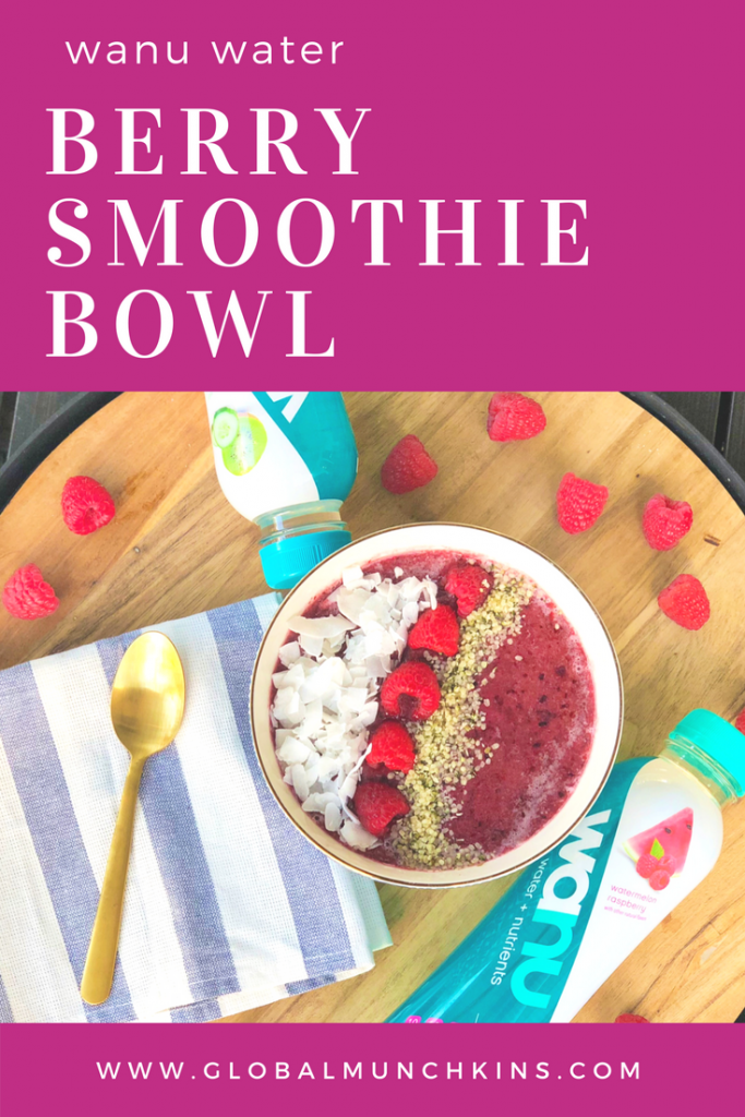 AD- Try this delicious berry smoothie bowl made with wanu water.