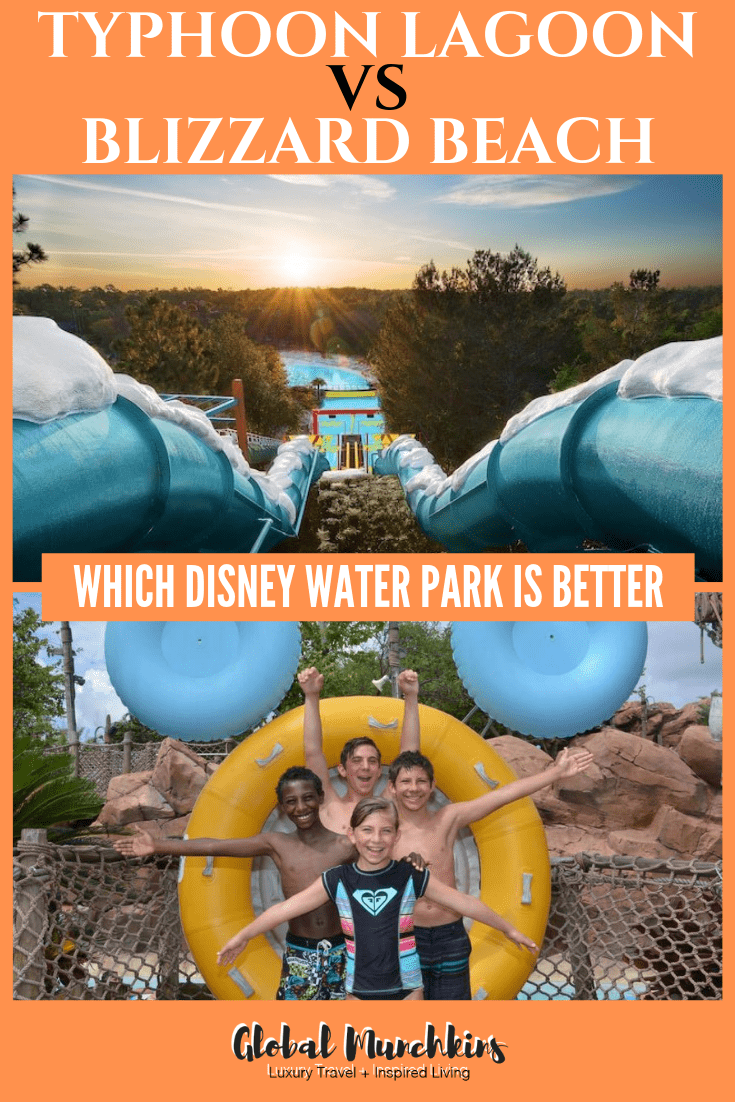 Disney World is known for their 4 amazing theme parks, but often forgotten is two incredible water parks that are a part of Disney World. Often times on our trip we find that we only have time to visit one of the two Disney water parks which lead to the battle of which water park is better. The Typhoon Lagoon vs Blizzard Beach battle. So, if you are in the same dilemma here are some of our best tips and recommendations to help you decide which park to visit. #disneyworld #disney #typhoonlagoon #blizzardbeach #familyvacation #traveltips #travel #familytravel #vacation #waterpark