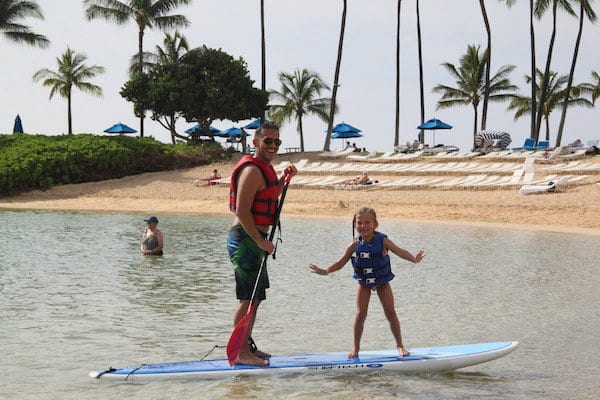 Paddleboarding at Disney Aulani Hawaii