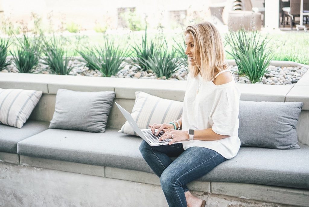 woman on computer