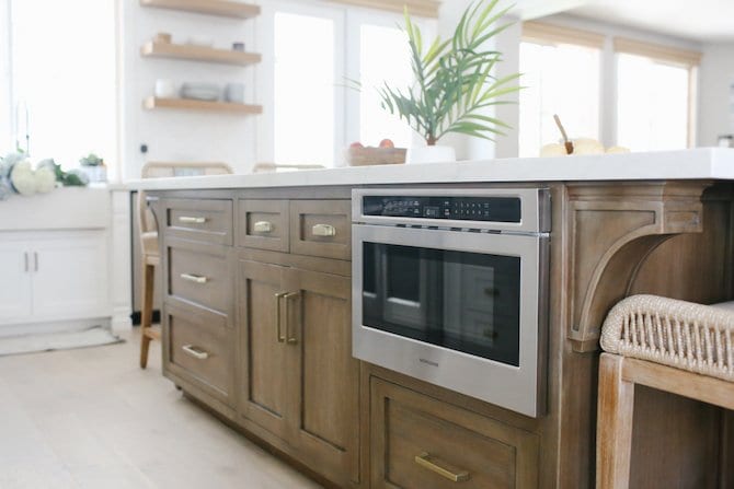 Built In Drawer Microwave by Monogram. Built into our kitchen island.