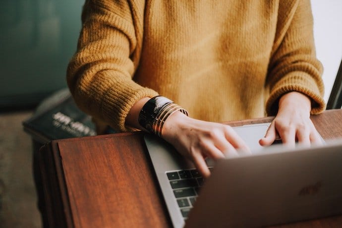 girl working on laptop