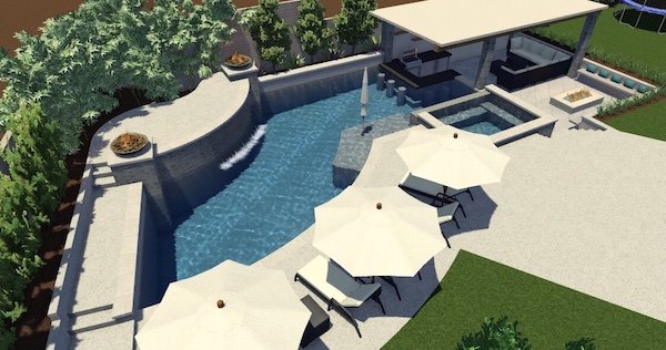 Resort style living pool design