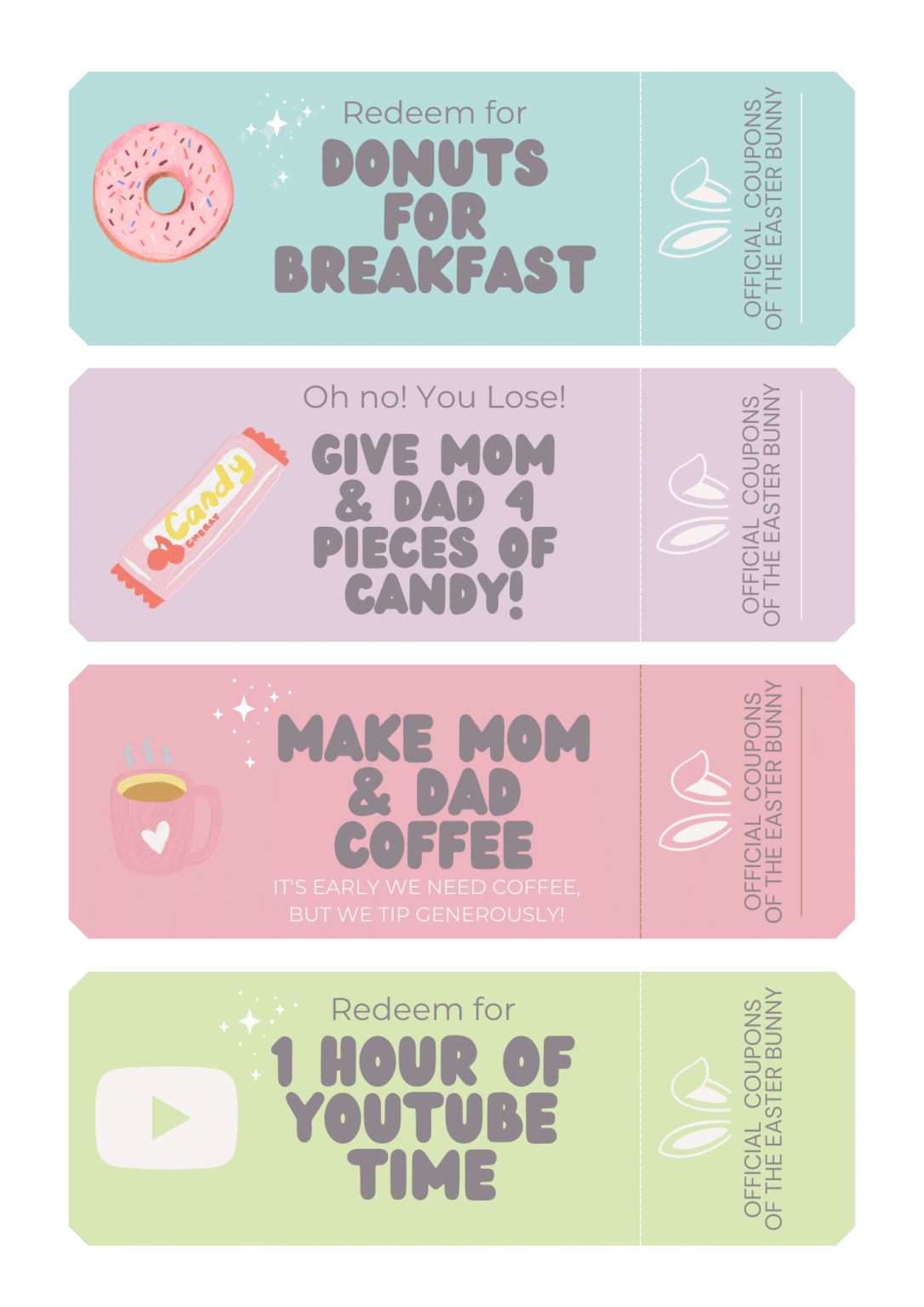 Kid-Approved Easter Basket Stuffers [+ FREE Printable Easter Coupon Template]