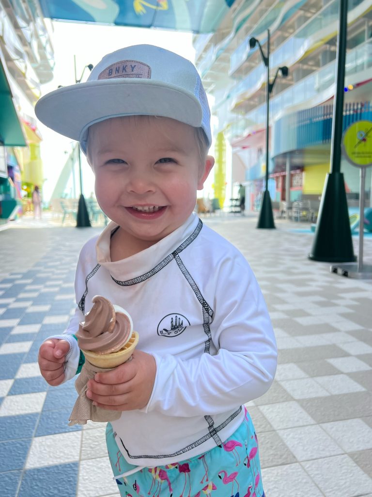 toddler eating ice cream