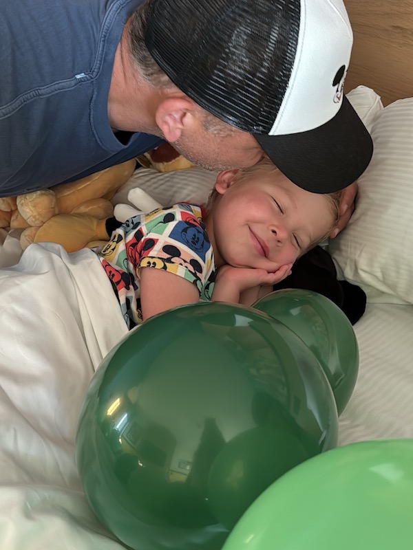 family birthday tradition - toddler waking up with balloons