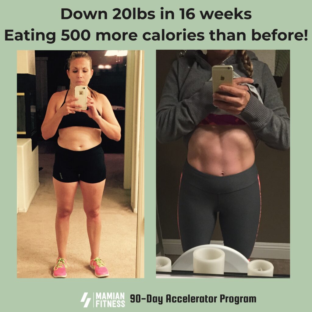 2 photos side by side of body tranformation after health journey