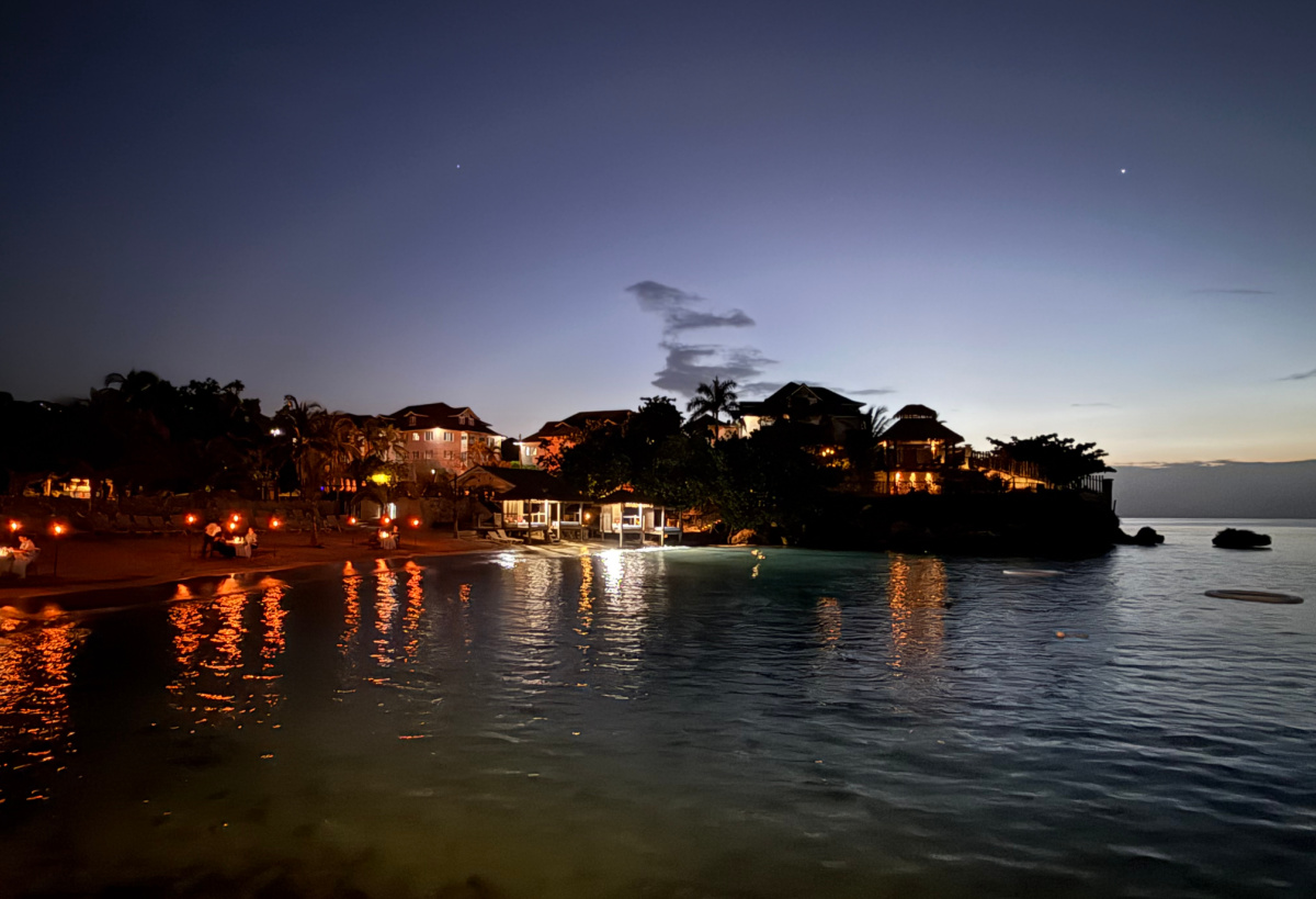Beach night scene at Sandals Ochi Jamaica