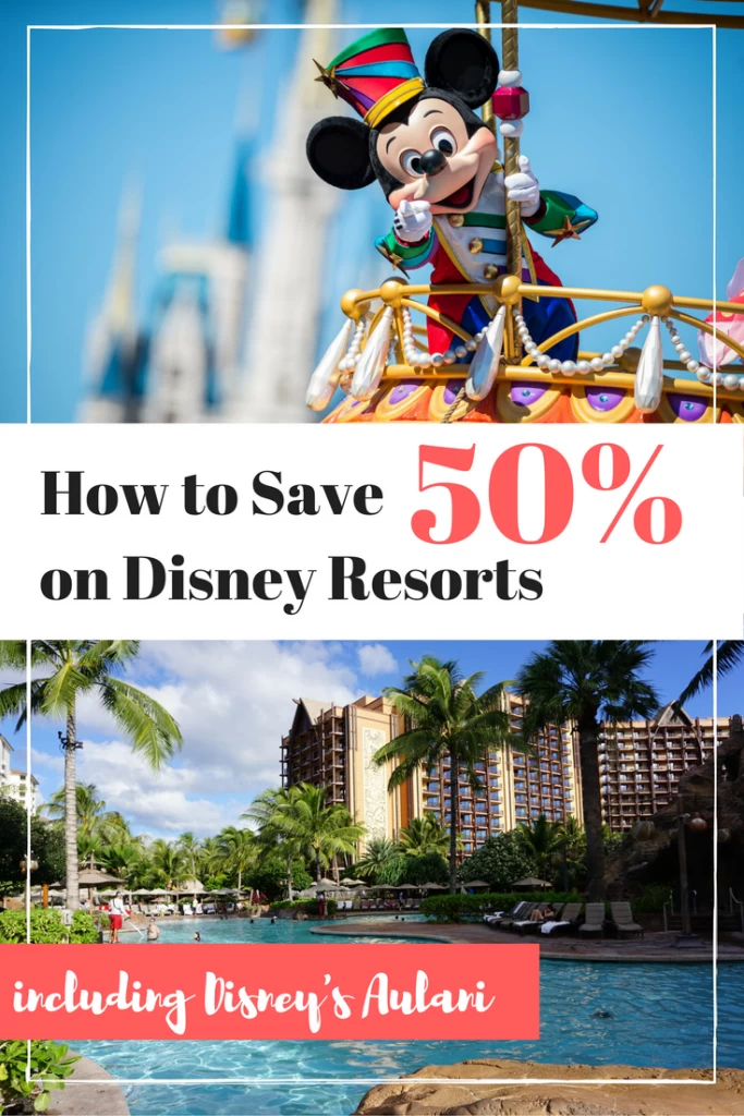 How to SAVE 50% OFF on Disney Resorts with DVC Points 12 This is EXACTLY how we save 50% on Disney Resorts including #WaltDisneyWorld Resorts, #Disneyland, and #DisneysAulani. In fact we recently booked a studio at Aulani for $220 (rack rate is $700 online). Don't miss out on this key information. Click and learn how you can save 50% on Disney resorts too.
