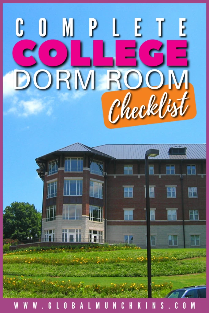 The Ultimate College Dorm Checklist 11 Pin Complete College Dorm Room Checklist Global Munchkins